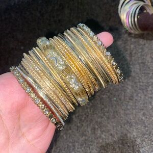 India Boutique Gold and Silver Bracelet Set